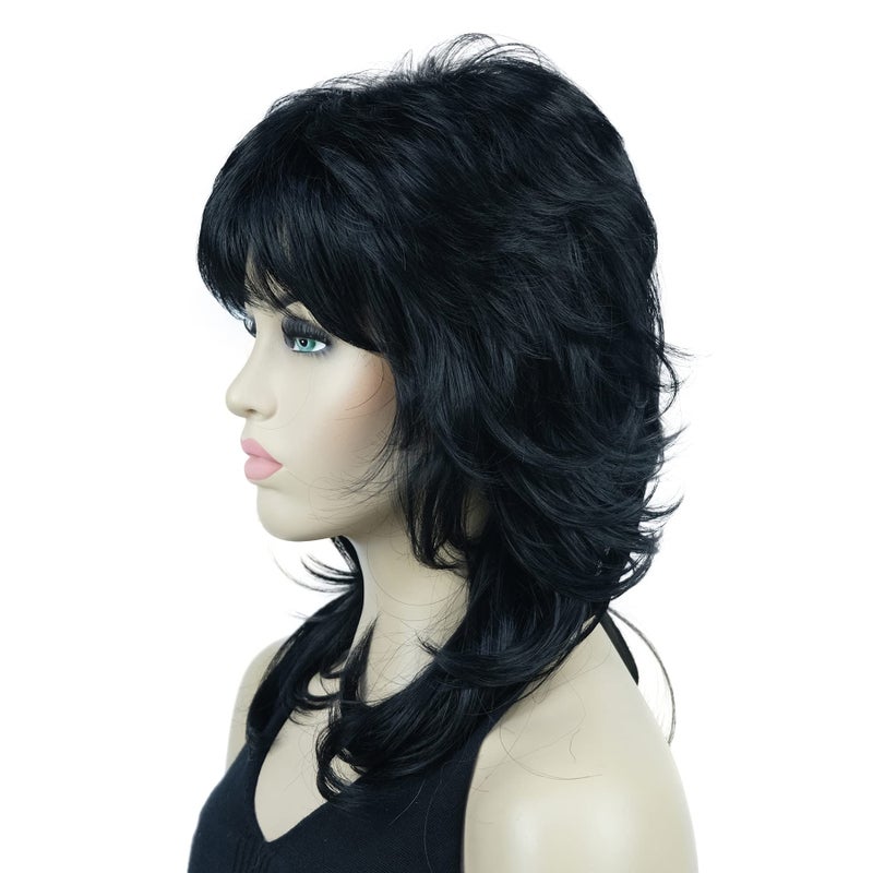 Lydell Long Soft Shaggy Layered Darkest Brown Wig Classic Cap Full Synthetic Wigs - Image 5
